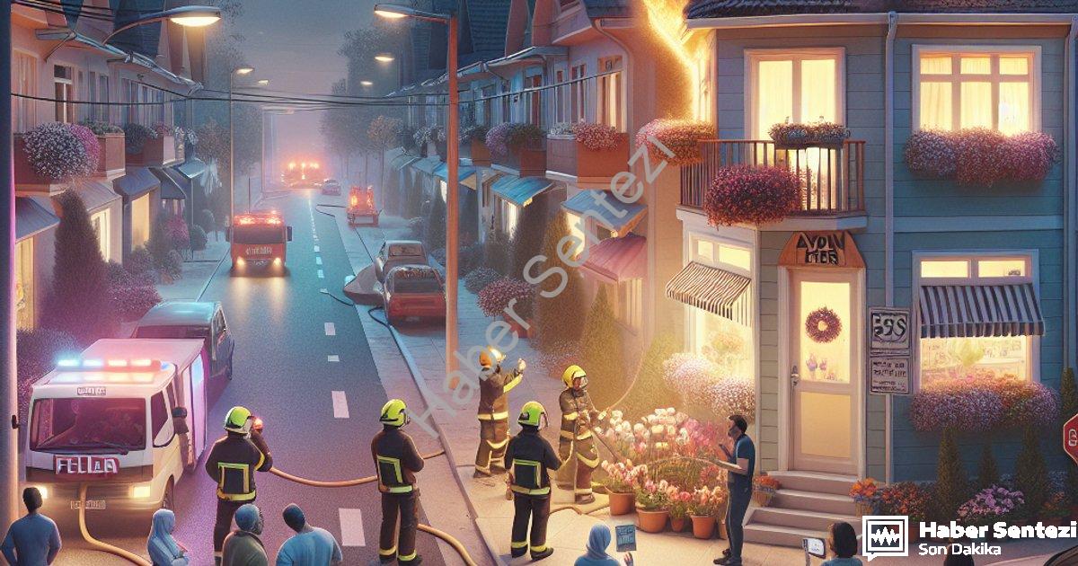 "Aydın Efeler'de Çiçekçi Yangını: Komşuların Dikkati Felaketi Önledi" başlıklı haber için fotorealis